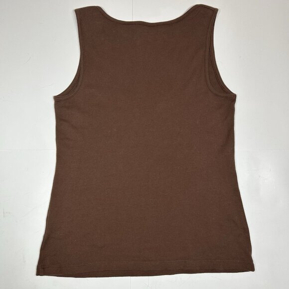 Westbound Woman  Sleeveless Brown Tank Top 100% Cotton Round Neck Sz M - Picture 5 of 5